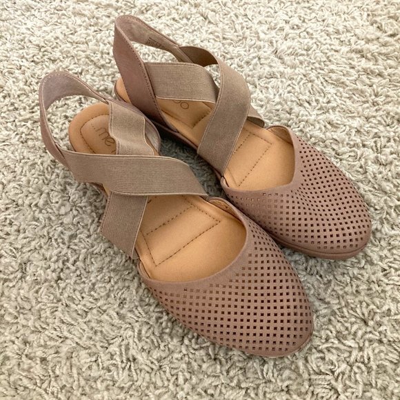 me too Shoes - Me Too Nude Low Wedge Heels